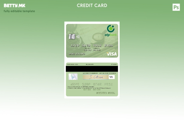 Модерен стил Шаблон за виза картичка за Унгарија ОТП банка